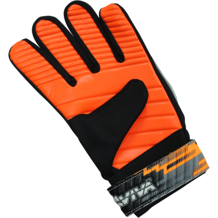 Guantes de portero Aviva, disponibles en color anaranjado, con ajuste perfecto para niños y adultos.